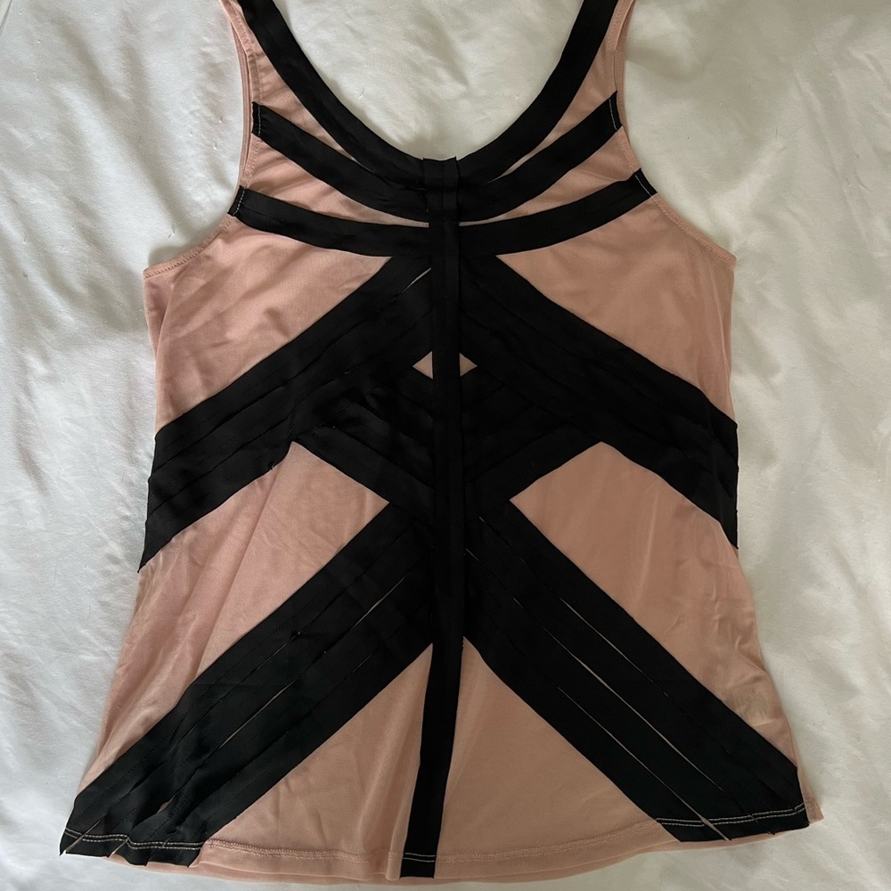 Sheer tunic with black detail